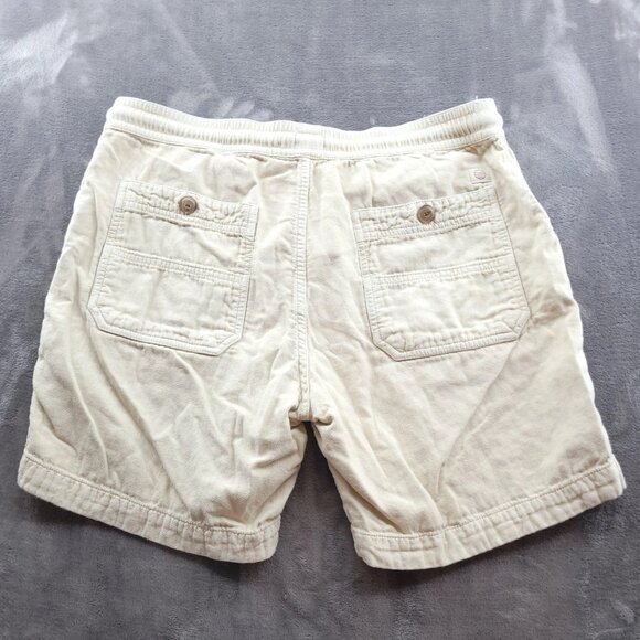 Marine Layer Shorts Mens Medium White Cotton Canvas 6 Inch Lounge Drawstring - Picture 2 of 10